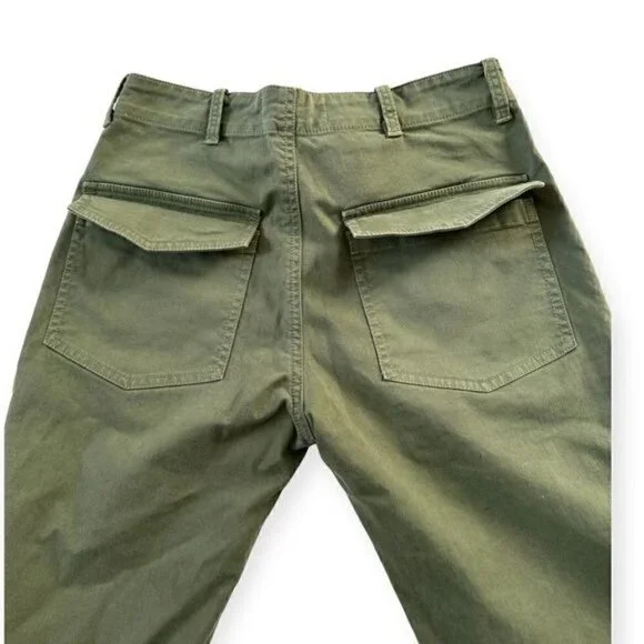 Nili‎ Lotan Jenna Pant With Side Tape, Camo Green with red tape, Size 0